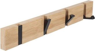 OEM Perchero De Pared Plegable Con 4 Ganchos Met&aacute;licos Con Aspecto De Madera