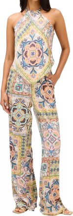 Allison New York Ava Silk Pants In Scarf Print
