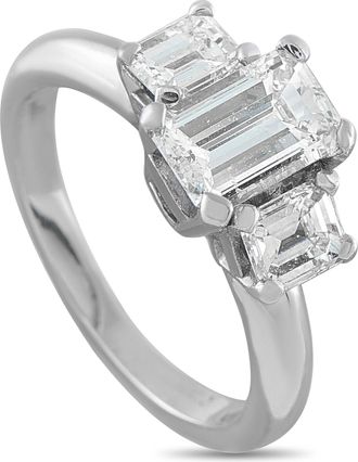 Luxury Bazaar 14K White Gold 1.63ct Diamond Three-Stone Ring MF31-070126