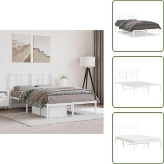 vidaXL Letto con doghe - vidaXL Giroletto con Testiera in Metallo Bianco 120x200 cm - Letto con spazio sotto