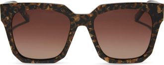 DIFF Eyewear Ariana 54mm Gradient Square Sunglasses in Glitter Tortoise /Brown at Nordstrom