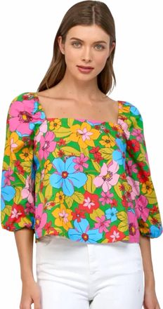 Fate Bitsy Floral Top In Multicolor