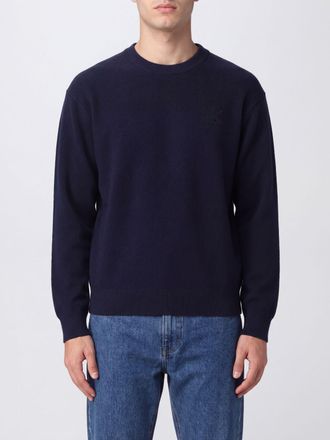 Kenzo Crewneck Jumper in a Wool and Cashmere Blend with Ribbed Trims