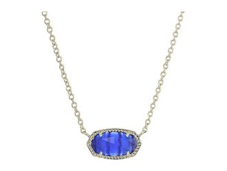 Kendra Scott Elisa Birthstone Womens Necklace Womens Necklace September/Gold/Cobalt Cats Eye