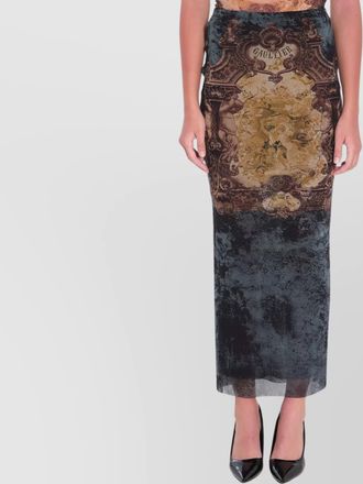Jean Paul Gaultier medallion print high waist maxi skirt