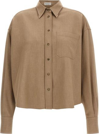 Brunello Cucinelli Beige Cotton Womens Blouse