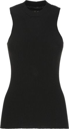 Rick Owens Ribbed Wool Top - Dames - Tops zonder mouwen - Zwart - XS - Wol - Tops