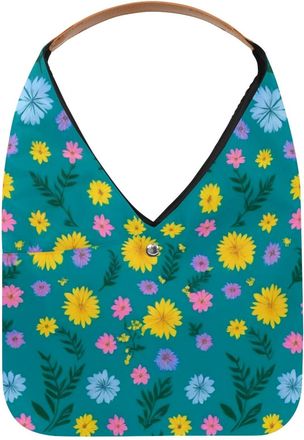 Generic Aesthetic Flower Reusable Lightweight Grocery Bags - Foldable Into Compact Pouch, Washable & Sturdy, Multipurpose for Shopping and Travel