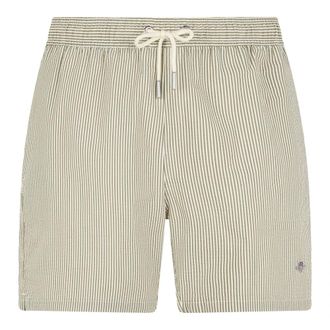GANT Beachwear, male, Beige, Size: M Striped Seersucker Swim Shorts
