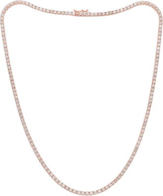 Diana M. Jewels 14 kt rose gold, 16 diamond tennis necklace featuring 9.00 cts tw diamonds