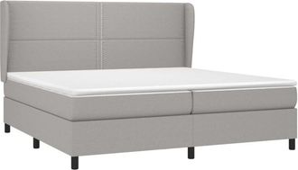 vidaXL Vidaxl - Cama Box Spring Con Colch&oacute;n Tela Gris Claro 200x200 Cm