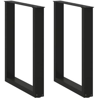 vidaXL Vidaxl - Patas Para Mesa De Comedor En Forma De U (2 Unidades), Color Negro, 70 X (72-73) Cm, Acero