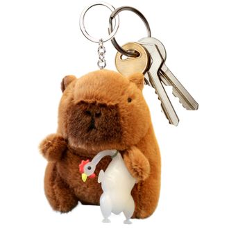 Generic Capybara Plush Keychain - Capybara Stuffed Animal,Pendant Figure Ornament Charm Backpack for Valentine Easter Birthday School
