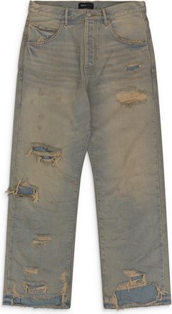 Purple Light Indigo Verditer Destroyed Wide-Leg Jeans