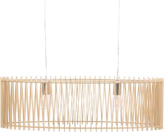 Beliani L&aacute;mpara Colgante De Madera Mdf Dise&ntilde;o Boho Luz De Techo Chari