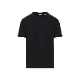 Burberry Black Crewneck Embroidered Logo T-Shirt