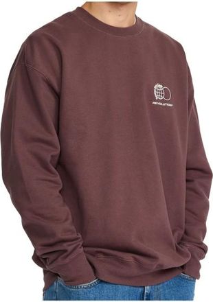 Revolution Printed Crewneck Pullover f&uuml;r Herren | braun