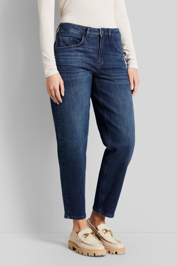 5-Pocket-Jeans BUGATTI, Damen, Gr. 34, Normalgr&ouml;ssen, blau (marine), 99% Baumwolle, 1% Elasthan, Jeans 5-Pocket-Jeans, mit lockerem Schnitt