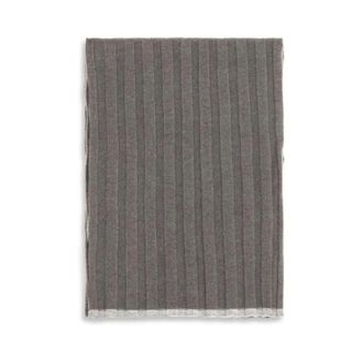 Brunello Cucinelli Bufanda de cachemira acanalada - Accessories - Hombre - Marr&oacute;n - ONE SIZE
