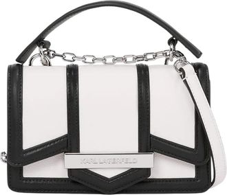 Karl Lagerfeld Schoudertas Essentials A4W30277 Zwart - Dames - Handtassen - Zwart - ONE Size - Leer - Tassen