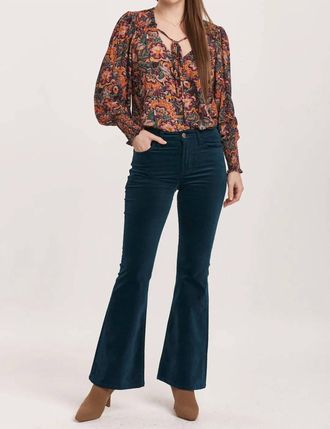 Dear John Denim Rosa Velveteen Flare Pant In Teal