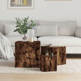 vidaXL Vidaxl - Credenze 3 pz Rovere Fumo in Legno Multistrato