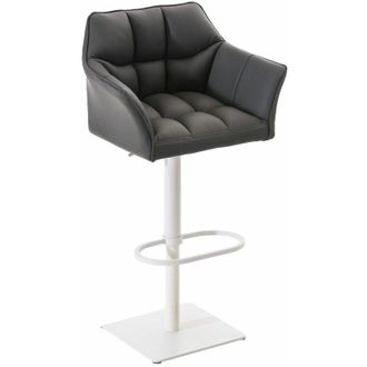 Clp Clp - Taburete De Bar Damaso Con Revestimiento De Polipiel Gris Blanco