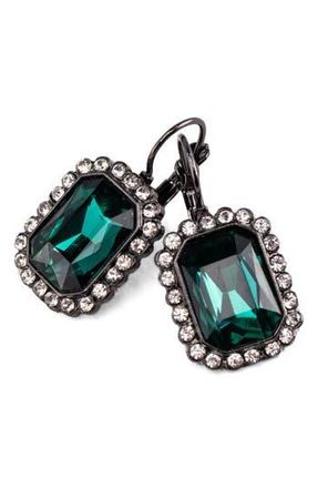 Olivia Welles Diana Drop Earrings in Gunmetal /Green at Nordstrom Rack