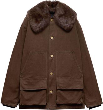 Prada Cotton Jacket - Mens - Cotton/Sheep Skin/Shearling