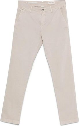 Jacob Cohen Lichtgrijze Jeans met Beige Knoopsluiting - Heren - Chinos - Grijs - W33 - Broeken