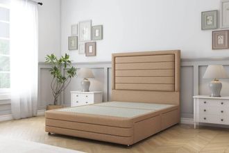 Sloomy Ashford Plush Divan Base 2 Drawers - 54 Headboard & 12 Footboard in Cream | Size: King