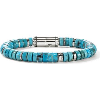 John Hardy Heishi Beaded Bracelet in Silver at Nordstrom, Size X-Large