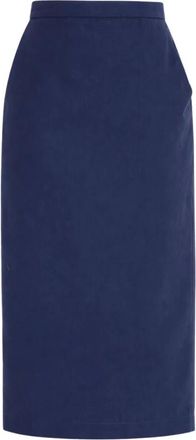 Max Mara Midi Skirts, female, Blue, Size: S Longuette Pencil Skirt