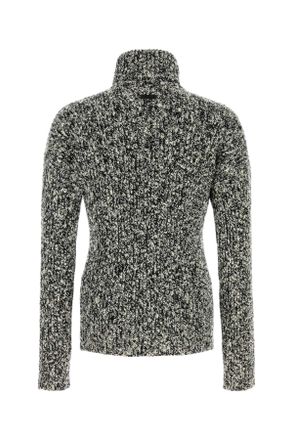 Dolce & Gabbana Mens Two-Tone Wool Blend Sweater Bianconero Exterior: Nylon Maglieria