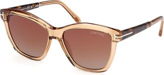 Tom Ford FT1087 LUCIA 45F Womens Sunglasses Brown Size 54