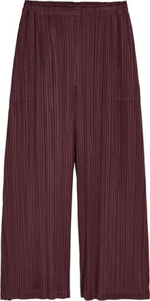 Pleats Please Issey Miyake Pleated Wide-leg Trousers - Bordeaux - 3