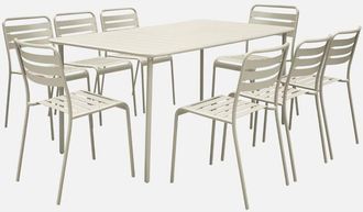 Sweeek Mesa De Jard&iacute;n De Metal Con 8 Sillas