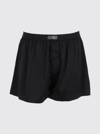 Maison Margiela Silk Boxer Shorts with Logo Elastic Waistband