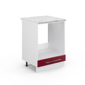 Vicco Armario Para Horno Empotrado Fame-line, Rojo Burdeos Alto Brillo, 60 Cm, Et M&aacute;rmol Vicco