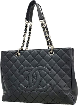 Chanel Black Grained Calfskin Tote Bag (Pre-Owned)