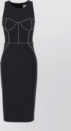 Elisabetta Franchi stitched sheath dress silhouette midi sleeveless