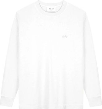 Olaf Hussein Signature LS Tee - Heren - Tops - Wit - Maat: M Katoen