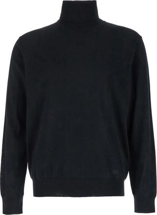 Valentino Garavani Rode Gebreide Trui met Uniek Design - Heren - Coltruien - Zwart - 2XL - Wol - Truien & Vesten