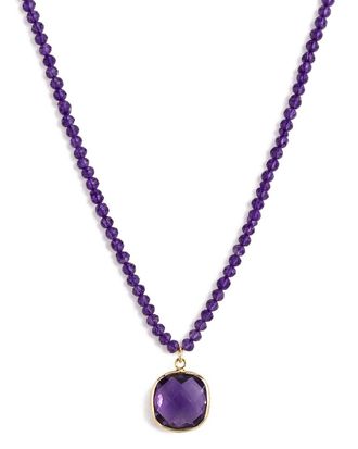Jewelmak 14K African Amethyst Necklace