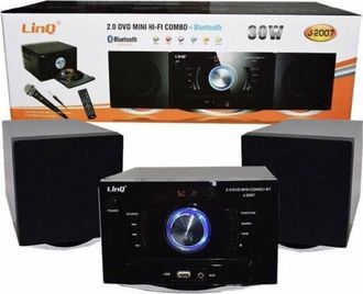 Trade Shop Trade Shop - Stereo Lettore Dvd Cd Mini Hi-fi Combo + Bluetooth 30w Microfono 2.0 Casse J-2007