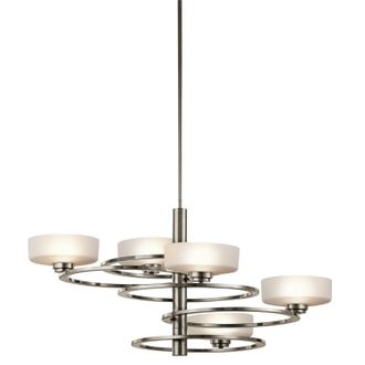 Loops 4 Bulb Chandelier Hanging Pendant LIght Classic Pewter LED G9 3.5W Bulb