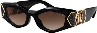 Philipp Plein Stijlvolle Zonnebril - Dames - Zonnebrillen - Zwart - 52 MM - Accessoires