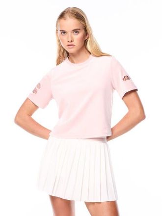 Sergio Tacchini Nuvola Velour Cropped T-shirt in Barely There at Nordstrom, Size Xx-Large