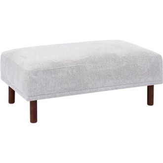 Beliani Beliani - Otomana Rectangular Reposapi&eacute;s Patas De Madera Apto Para Mascotas De Tela Gris Claro Holt