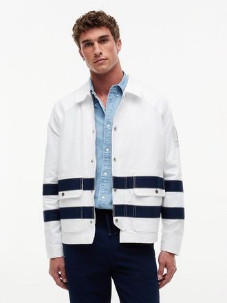Tommy Hilfiger Mens Nautical Stripe Jacket - White/Navy Stripe - XL